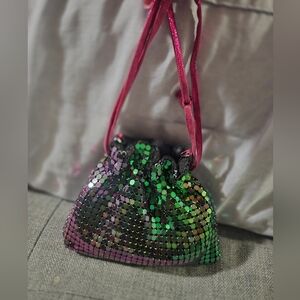 Aqua Green and Pink Sequin Clutch